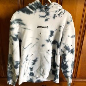 Custom Tie Dye & Distressed Untamed Snow Hoodie